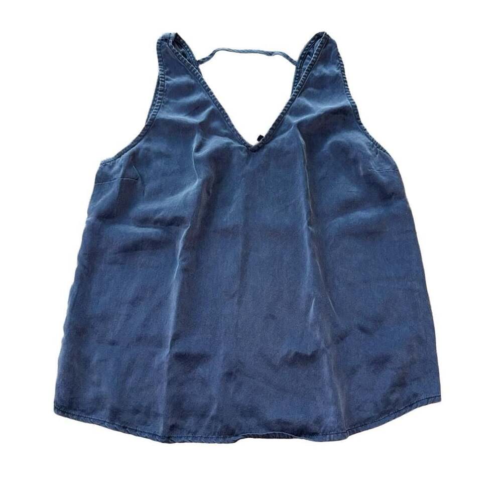 Quince Silk Tank Top Women’s Size XS Navy Blue V-Neck 100% Silk